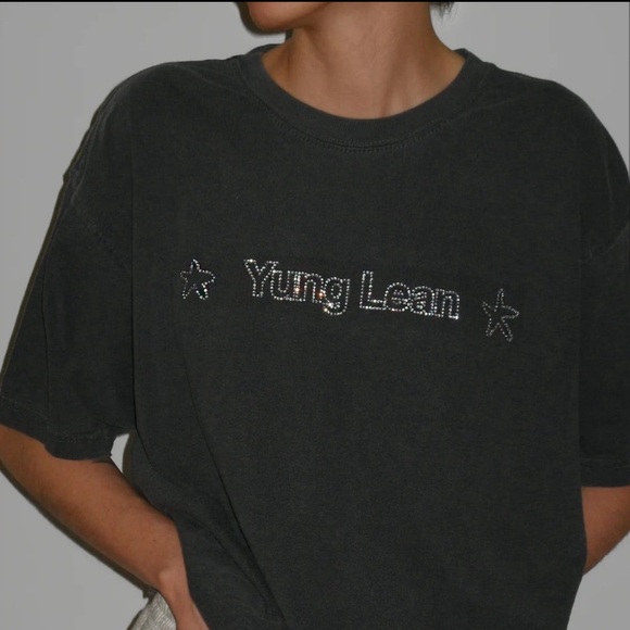 Yung Lean / SBE / Drain Gang Merch - Starz Rhinestone TShirt - Picture 1 of 7